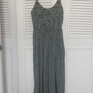 Aerie Green Checkered Maxi Dress